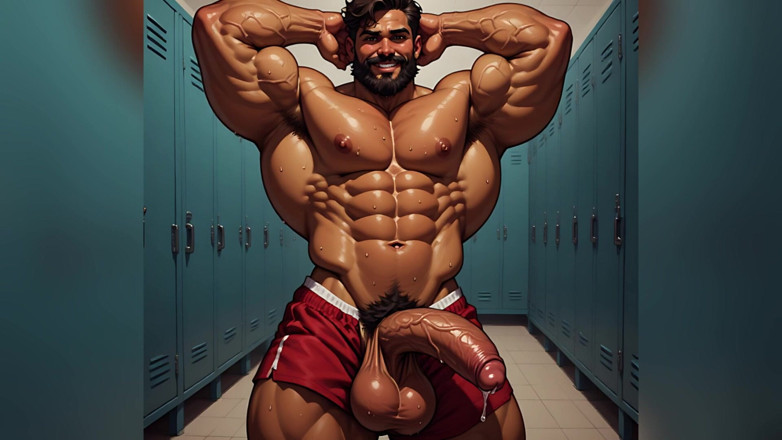 Erotic Man: Soyunma odasında kaslı erkekler sanatı