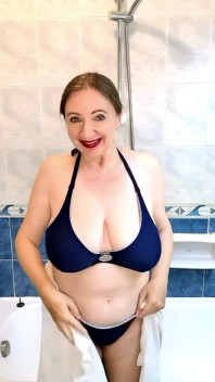 Hot GILF Watering Huge Natural Tits