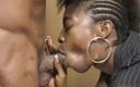 VOP Ebony Babes: Sevimli zenci kadın sert siyah yarağını gırtlağına kadar alıyor