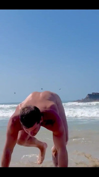 Naked Workout in Zipolite Mexico. Jumping Jacks with a Sprawl