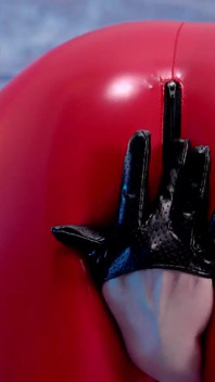 Hot Pvc Teasing, Fetish Beautiful Video. Mistress in Red Vinyl Clothing