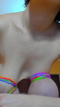 Myla_angel Rainbow Rubber Tits Bondage-pussy Show Spreading Fingering...