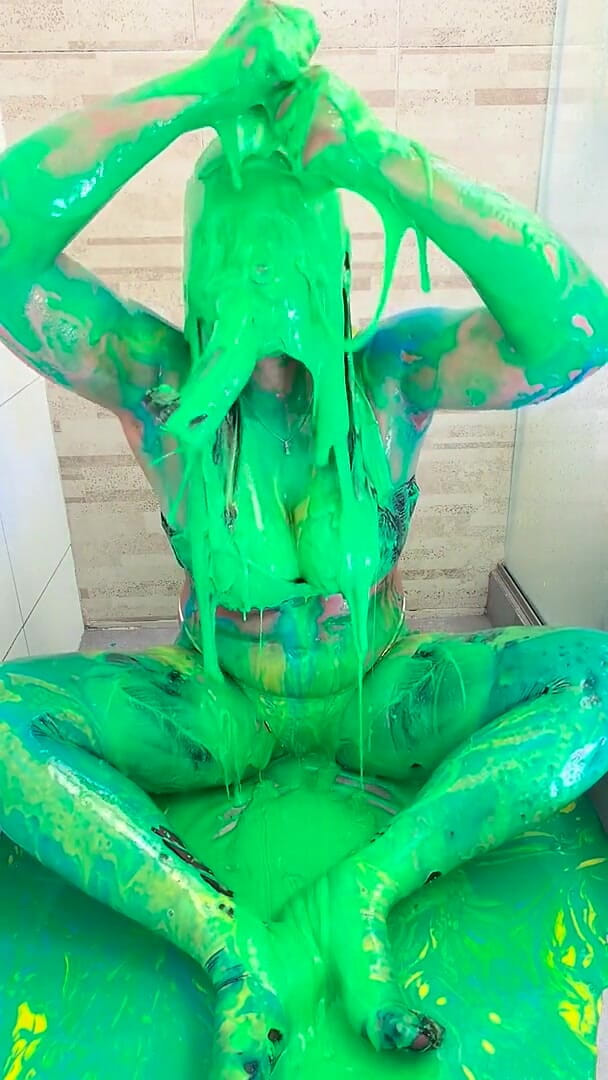 anabel693: Dirty and Play Covered in Colorful Pastry Cream and Wet...