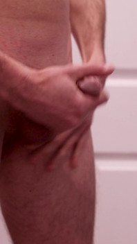 Shaving cock and balls and getting hard