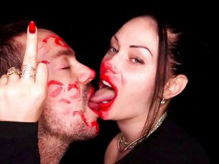 Goddess Misha Goldy: Compilación de lápiz labial rojo y provocación de labios! 50 $ en...