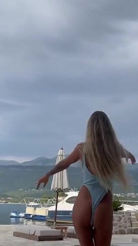 Monika Fox with Big Butt Plug in Ass Masturbates and Squirts in Front of Beautiful View