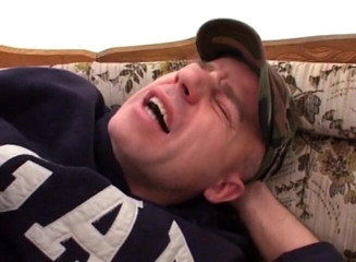 Bareback TV: Guy has an army flashback with his butt