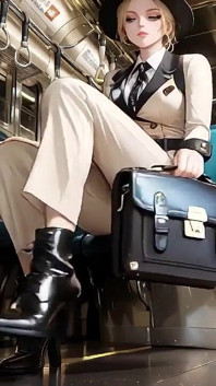 Appoggiata alla porta del treno vintage, gestisce la sua mano nelle calze trasparenti mentre si soffoca con uno sguardo freddo ma nebbioso