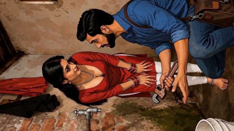 Aipornhub: Donna indiana sesso segreto con l'idraulico cartone animato per il...