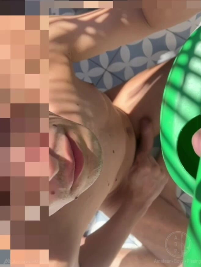 AmateurBoysPissing: Ginger Guy Peeing in a Watering Can in Front of...