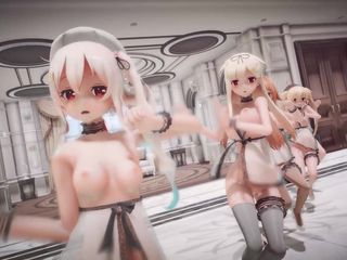 Mmd anime girls: Mmd R-18 动漫女孩性感跳舞（剪辑3）