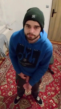 Cumshot in My Room in the Palm of My Hand in a Winter Hat