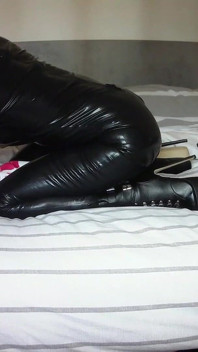 MILF in Condom-laced Latex Catsuit and Heels Fucked in All Her Holes