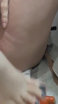 Chubby Slut Plays with Pierced Pussy