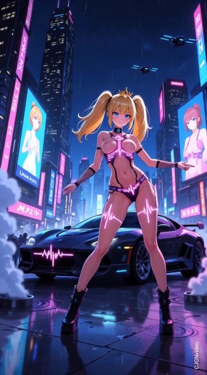 Hot girl dancing: 108. Принцеса Піч, кіберпанк, танець версії (ai анімація)