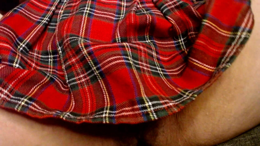 Sexy Pussy Under Short Plaid Skirt (Abby Anna)