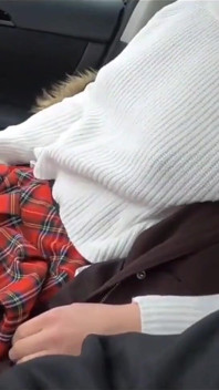 Teen Girl in Plaid Skirt Gets a Ride to School From a Stranger on a Snowy Day