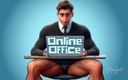 Manly foot: Gay Step-dad - The Online Office - fångade ryck under ett onlinemöte...