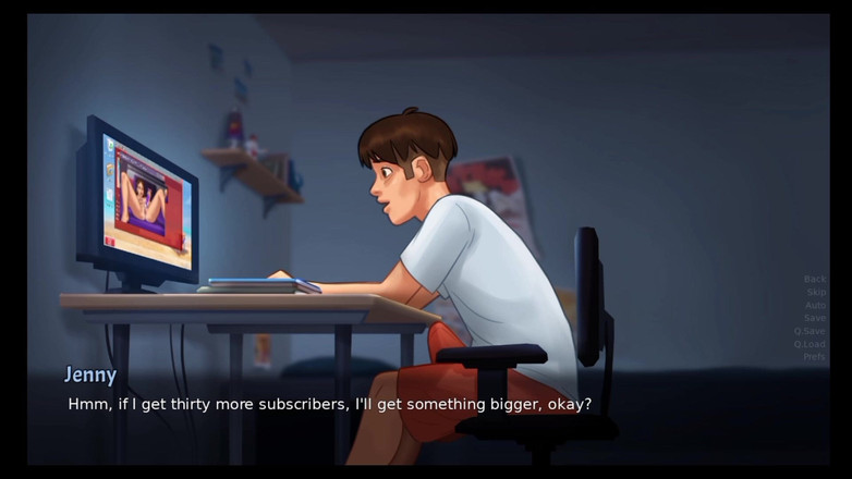 X gamer: Hermanastra sexy camshow summertime saga gameplay video