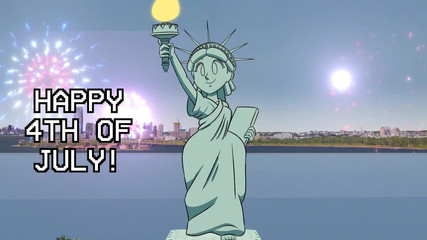PixelAftDark: Per tanggal 4 Juli oleh Patung Animasi Hentai Liberty