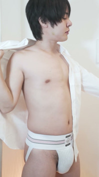 Handsome Straight Guy Hayashi White Jock Strap