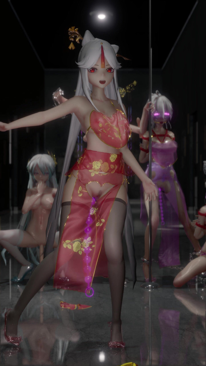 MikuMotion: [ммд] чёрный шелковый конденсат, любовная песня Таоюань, эротический древний чонсам, карман на животе, анальные бусины Сиэла