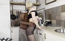 Dirty fantasy: Blonde Stepmom in Black Tights Fulfills Her Interracial Desires in...