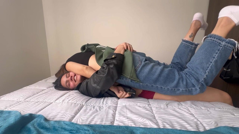 Scarlett and Chanel: We Play at Crushing Each Other with a Leather Jacket...