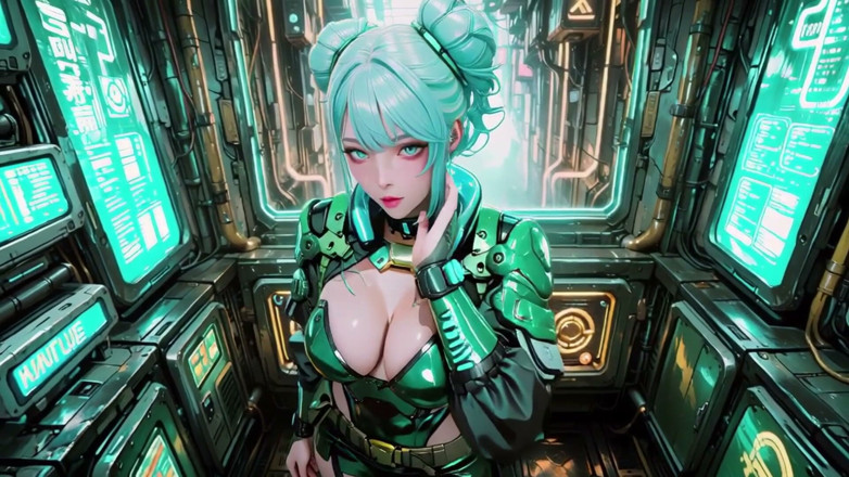 Seraphina Vale: The Green Armored Girl! Silver-haired Valkyrie Kneeling and Glancing Back,...