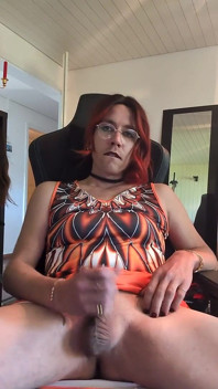 Sissy Jerking off and Eating Her Cum