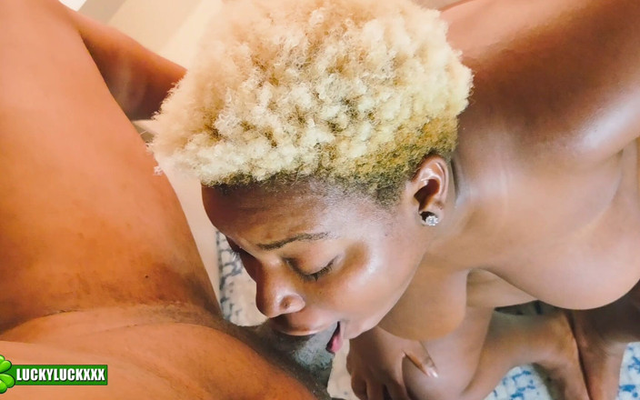 Lucky Luck XXX: Lucky Gurl Slurp Goddess - Ebony Throat Goat Gives the Best...