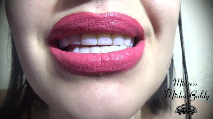 Goddess Misha Goldy: Strawberry pink lips JOI