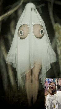 This Halloween Ghost Meme Waifu Teases Her Thicc Breasts for You to Cum