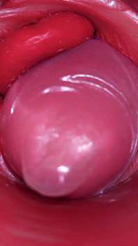 큰 자지 장난감으로 질에 있는 캠걸 자궁 경부 POV 카메라 내부