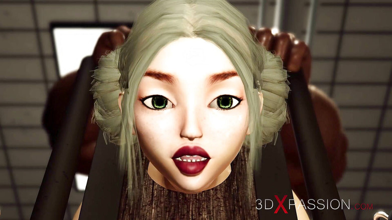 3dxpassion: Super heet handboeien sletterig sletterig meisje in veiligheidsbeheersing wordt ruw...