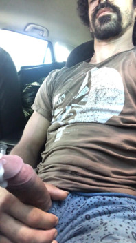POV Fast Thick Cum Guy Masturbating in Car