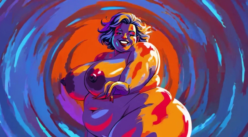 AI Porn: Ai bbw gorlock donna nuda che balla