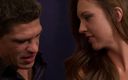 Hand Lotion Studios: Petite redhead teen with pretty face struggles with a huge...