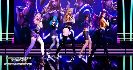 3D-Hentai Games: Gfriend - Ahri con perlina di vetro, Akali, Seraphine, Kaisa, Gwen...