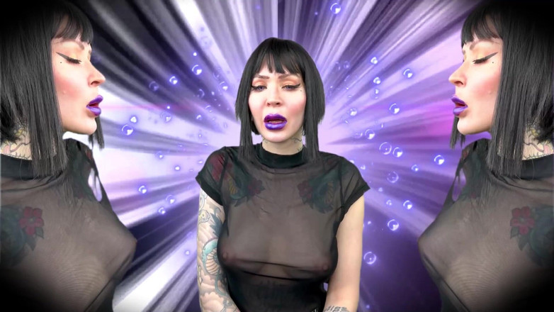 Baal Eldritch: Violet gotik dudaklar, yumuşak öpücükler - ruj fetişi, dudak fetişi, öpücük, öpüşme