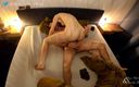 Max &amp; Annika: Sensuell ridning i sängen med att kyssa och äta sperma + långt...