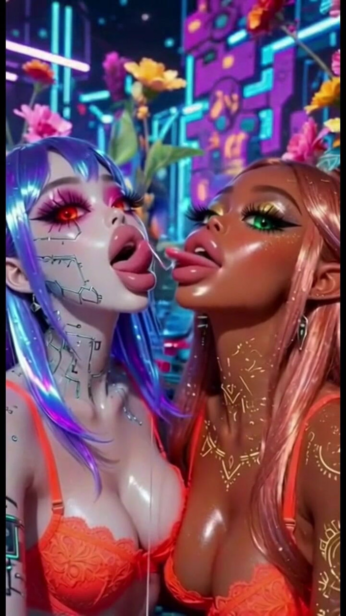 Hot girl dancing: Funny Lesbians Tongue and Kiss Fetish, Ai Animation