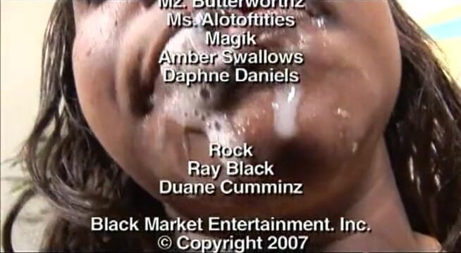 VOP Ebony Babes: BBW ebony loves a warm load on her big tits