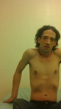 Topless Transgirl Trying to Rotate Arms 360
