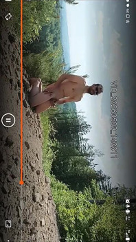 Jerking off a Dick Outside on a Hill with a View