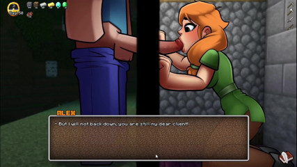 Alita: Hornycraft blowjob through glory hole at night