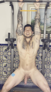 My Big Cock Cums in Workout!