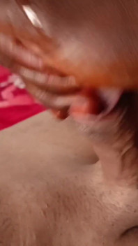 Ebony Jerking off Her White Cock