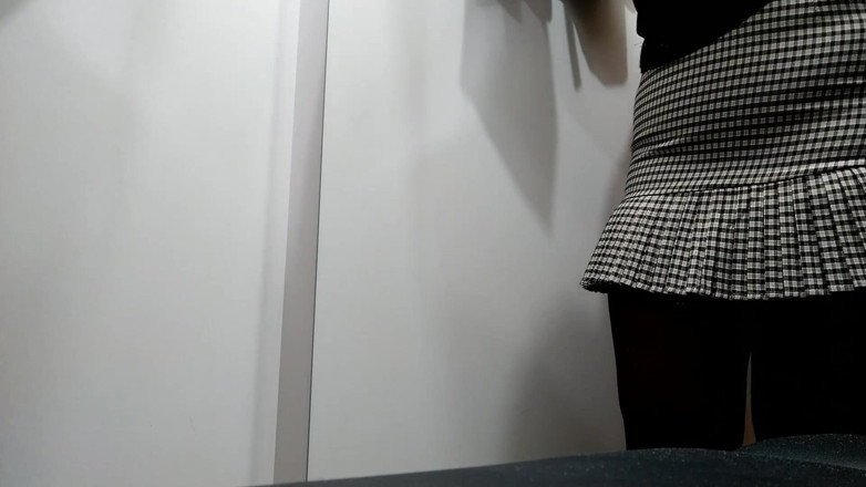 Elena: My fat ass in pantyhose is back in the fitting...