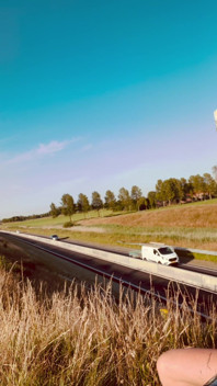 Naken längs en motorväg